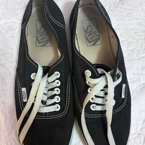Vans Women's Black and White Canvas Sneakers